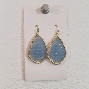 Pair of light periwinkle blue stone earrings